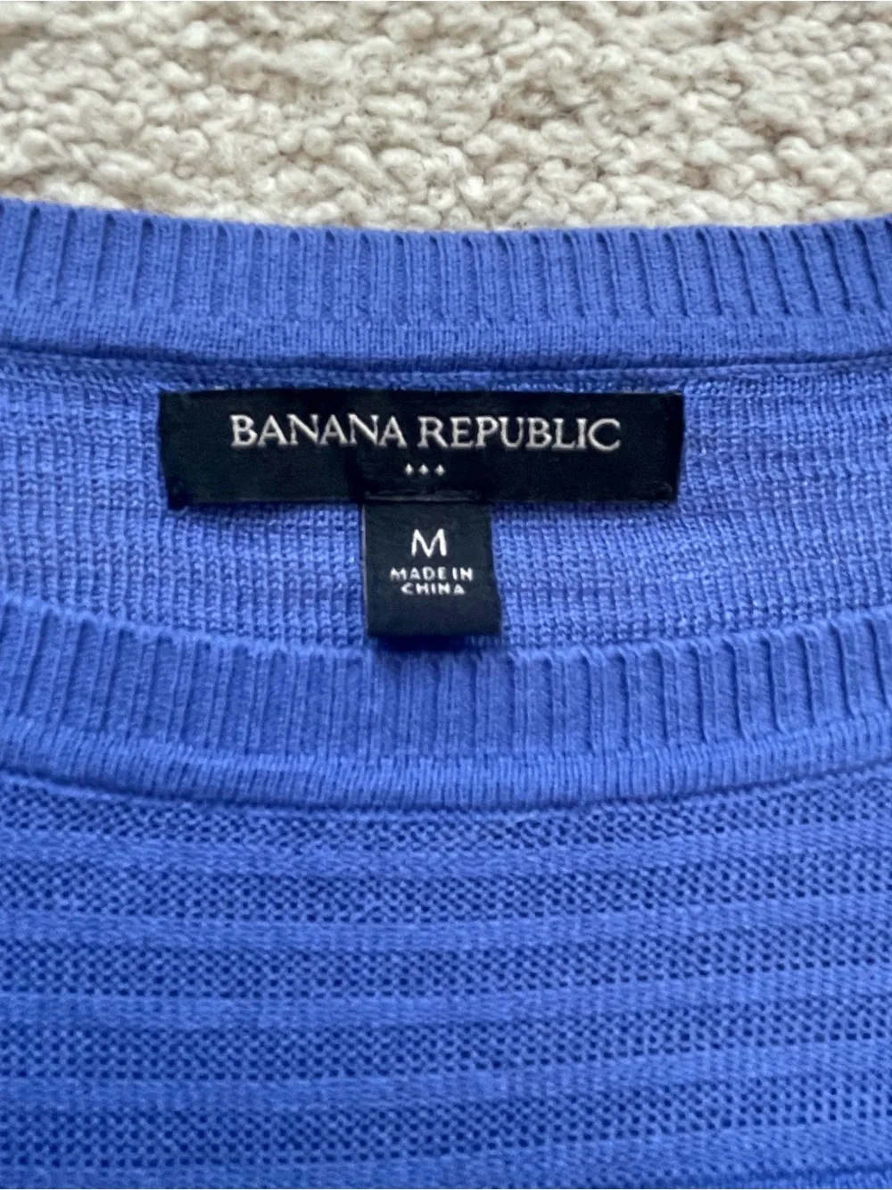Banana Republic Royal Blue Textured Boatneck Sweater